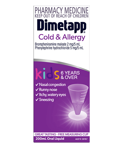 Dimetapp cold and allergy Kids 6 years and over
